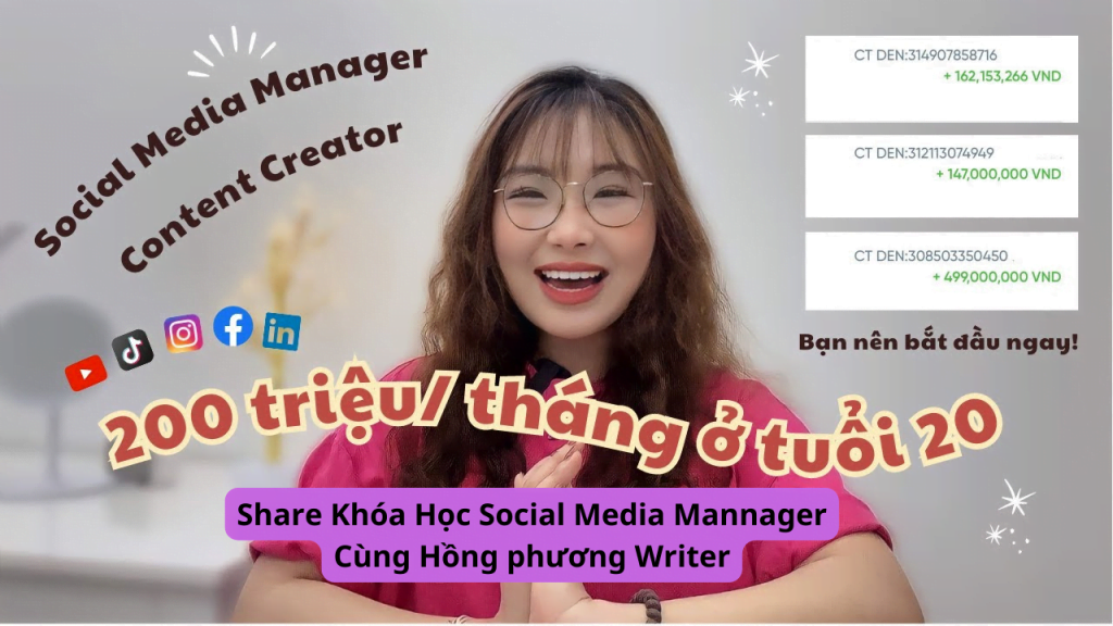 share khóa học social media manager cùng hồng phương writer