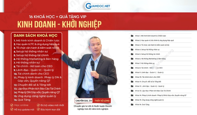 combo 16 khóa học giamdoc net