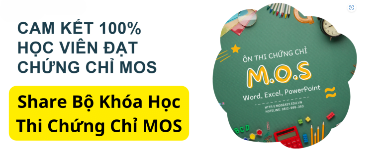 share bộ khóa học thi chứng chỉ mos