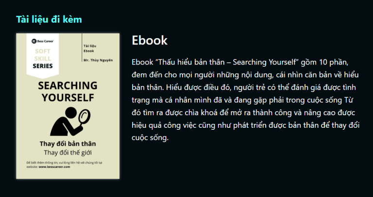 Tặng Ebook “Thấu hiểu bản thân – Searching Yourself”