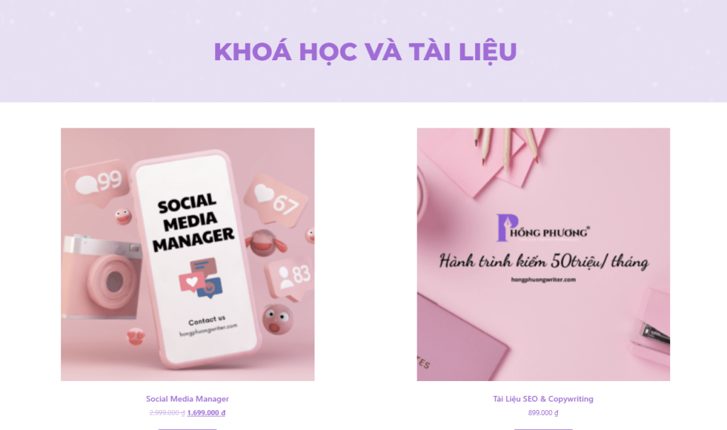 tài liệu tặng kèm khóa học social media manager - Hồng Phương writer